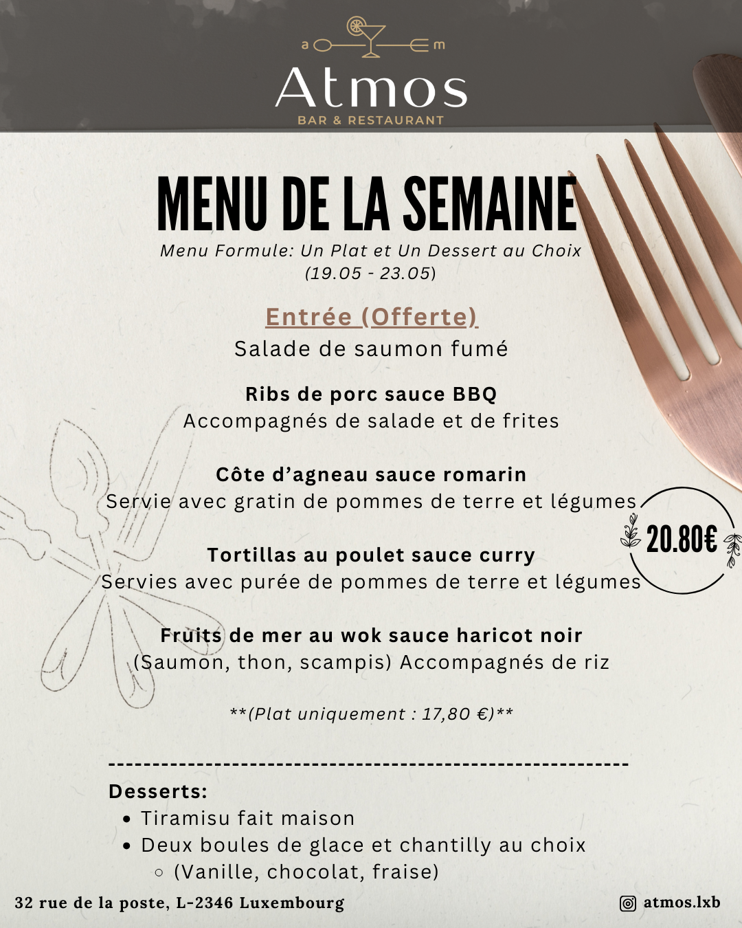 Menu du jour